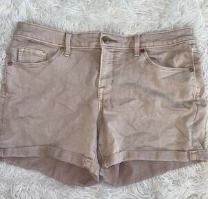 Mossimo Denim “Mid Rise Midi” Women’s 10/30 Light Peach/tan Cuffed Jean Shorts.